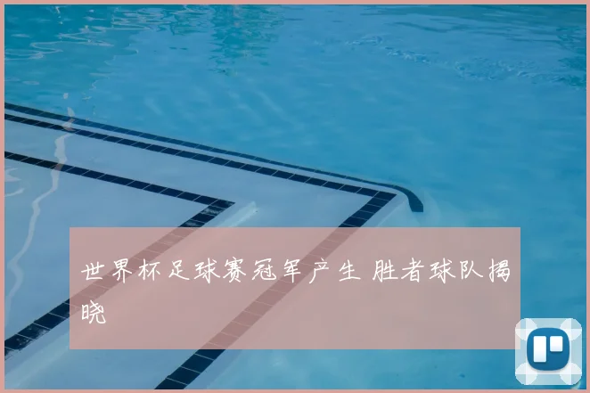 世界杯足球赛冠军产生 胜者球队揭晓